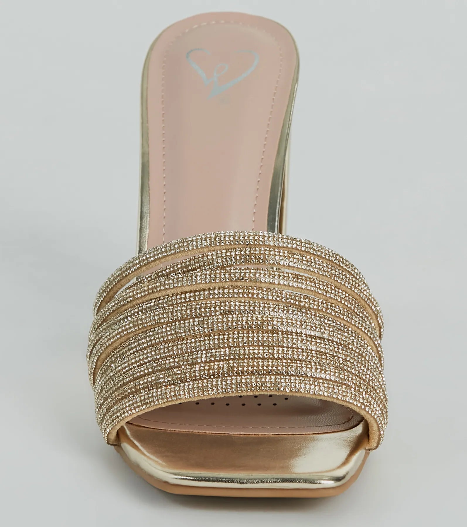 Glam Radiance Rhinestone Strap Metallic Mules - Image 3