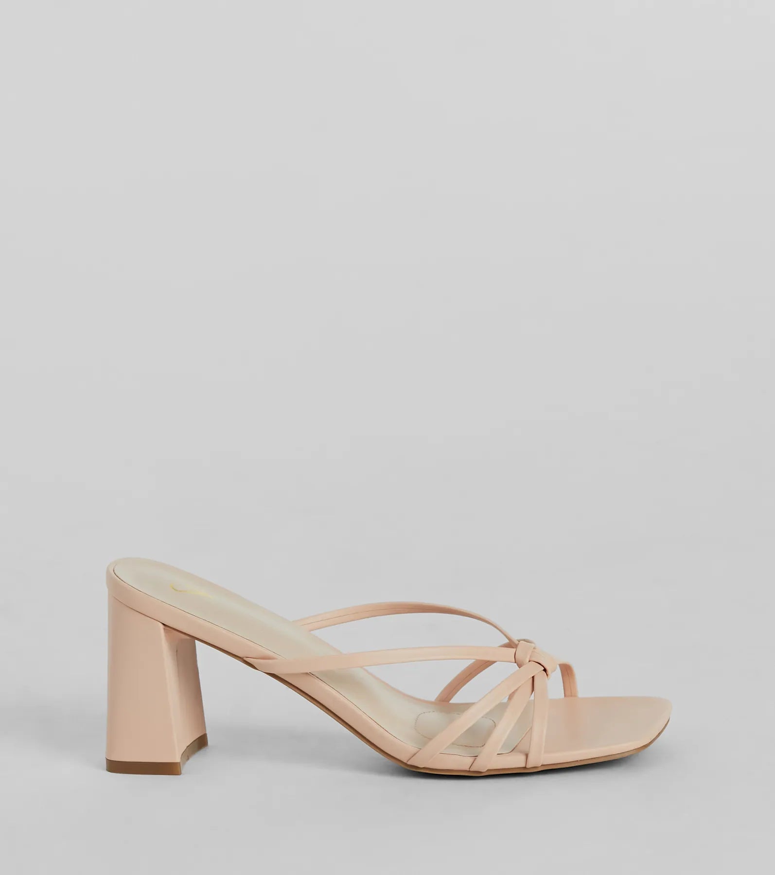 Chic Mood Strappy Faux Leather Block Heel Mules - Image 6