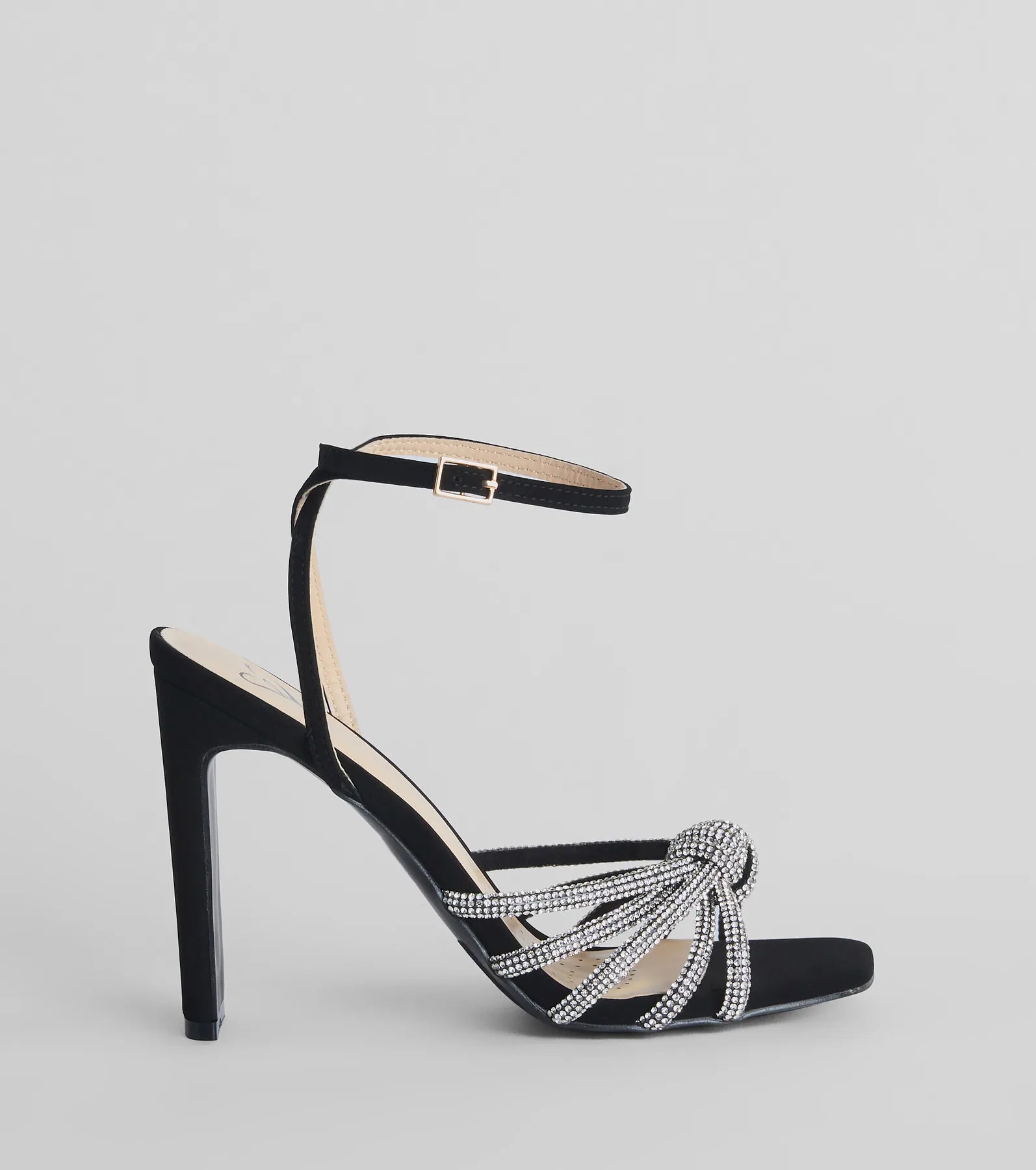 Here To Dazzle Rhinestone Strappy Block Heels - Image 2