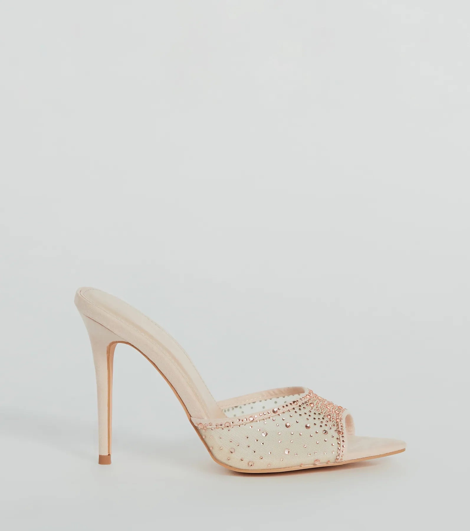 Sparkle It Up Rhinestone Mesh Stiletto Mules - Image 6
