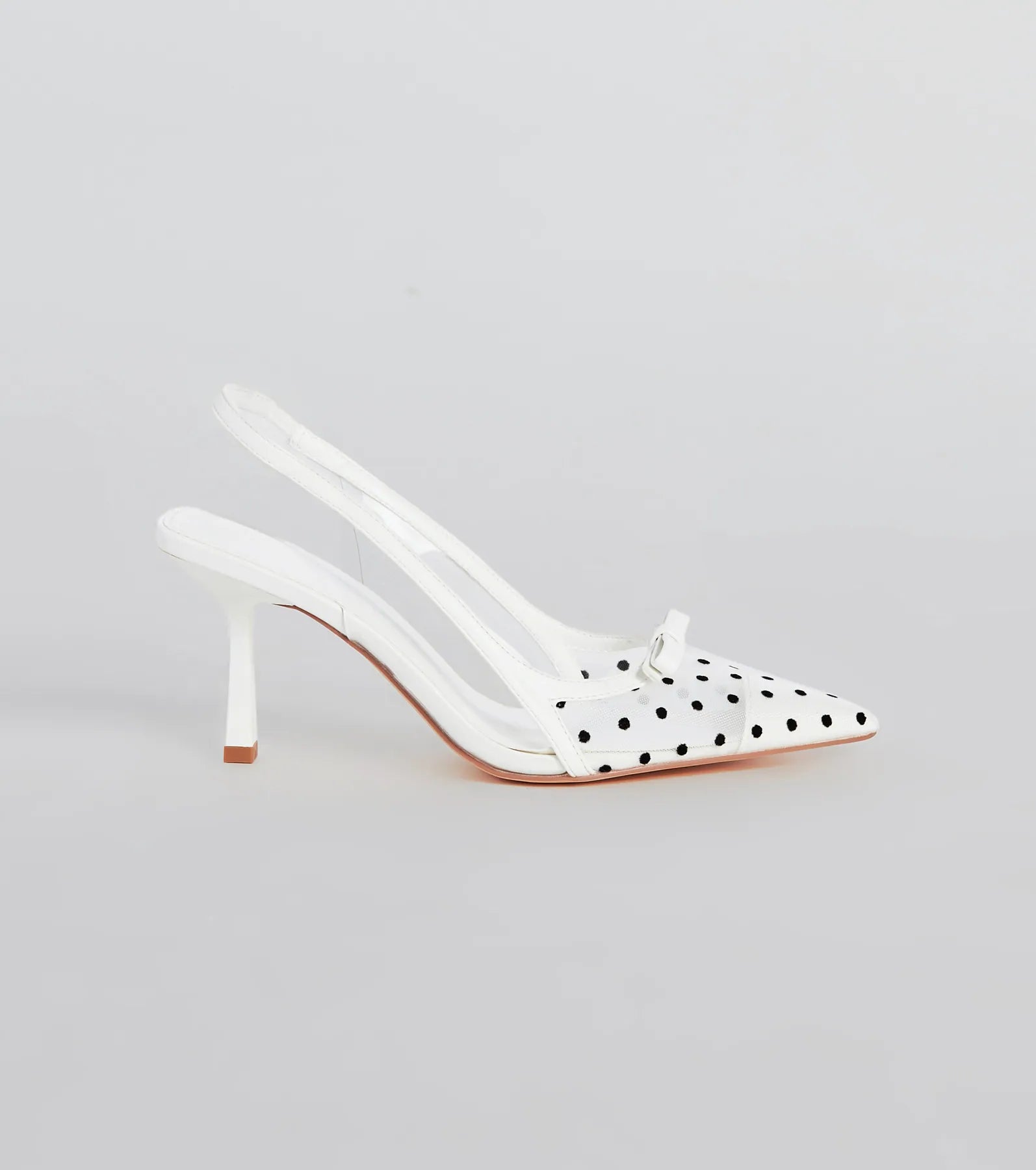 Adorably Posh Polka Dot Mesh Slingback Pumps - Image 2