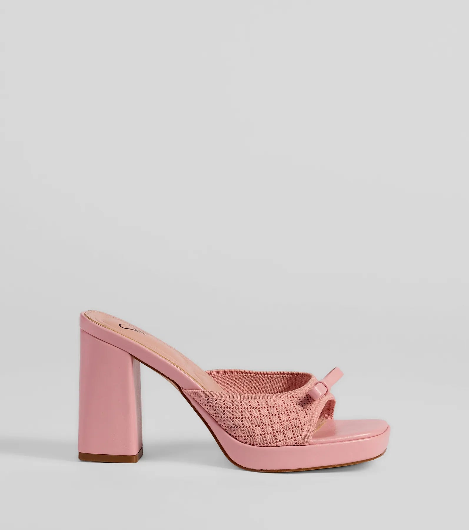 Cute Vibes Bow Platform Knit Mules - Image 2