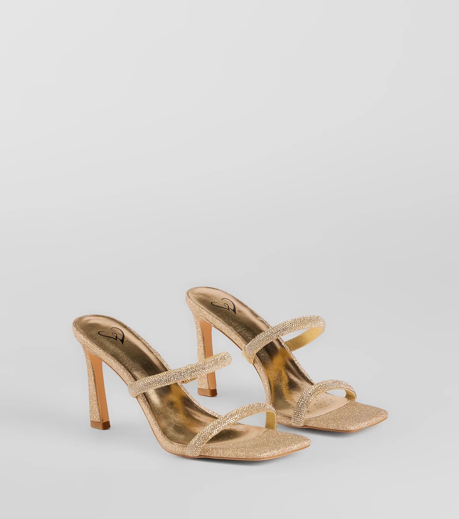 Classy Luxe Rhinestone Strappy Stiletto Mules