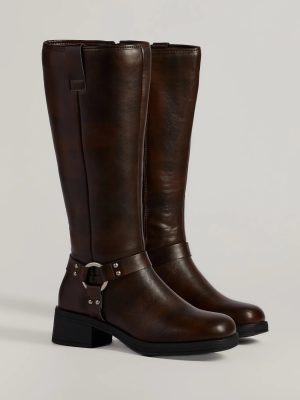 Edgy Moves Under-The-Knee Moto Boots