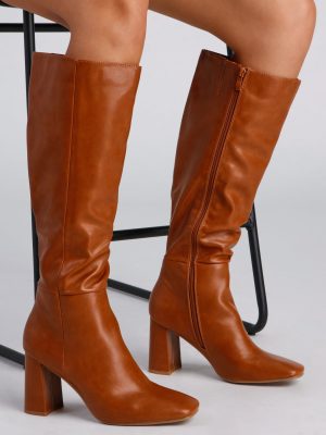 Walk It Out In Style Faux Leather Boots