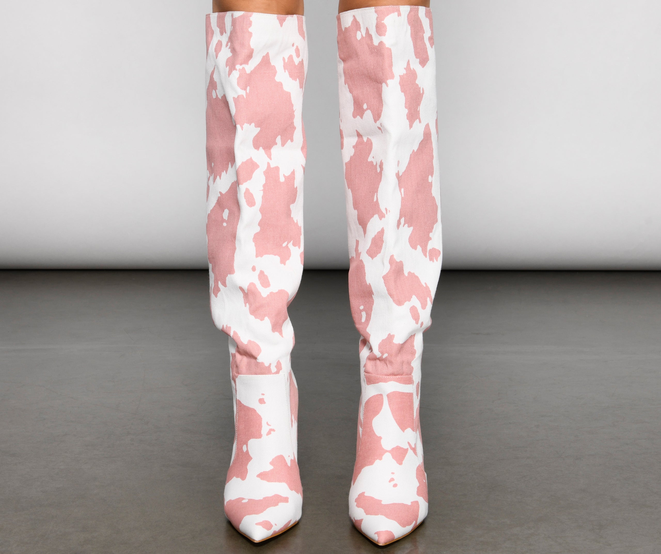 Moo Over Denim Knee-High Stiletto Boots - Image 2
