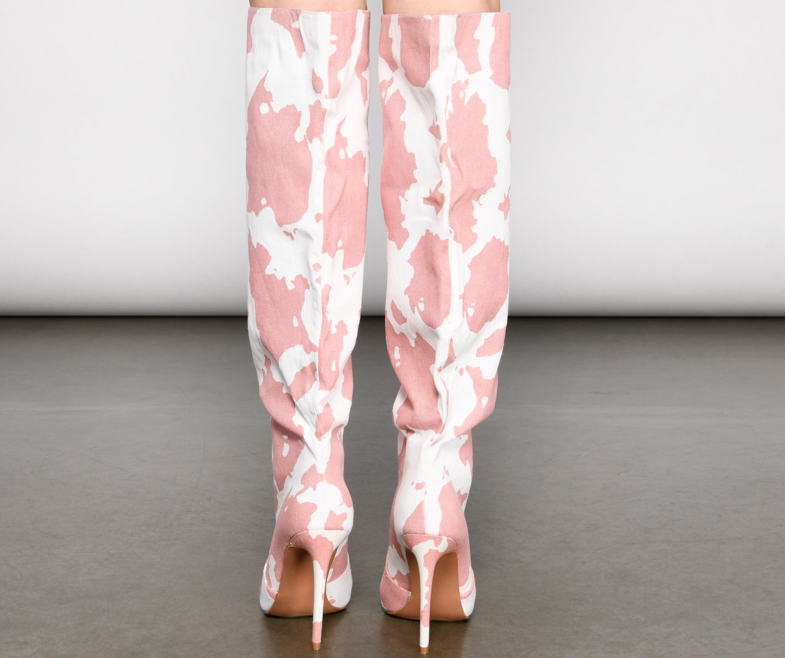 Moo Over Denim Knee-High Stiletto Boots - Image 5