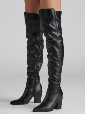 Tres Chic Faux Leather Boots