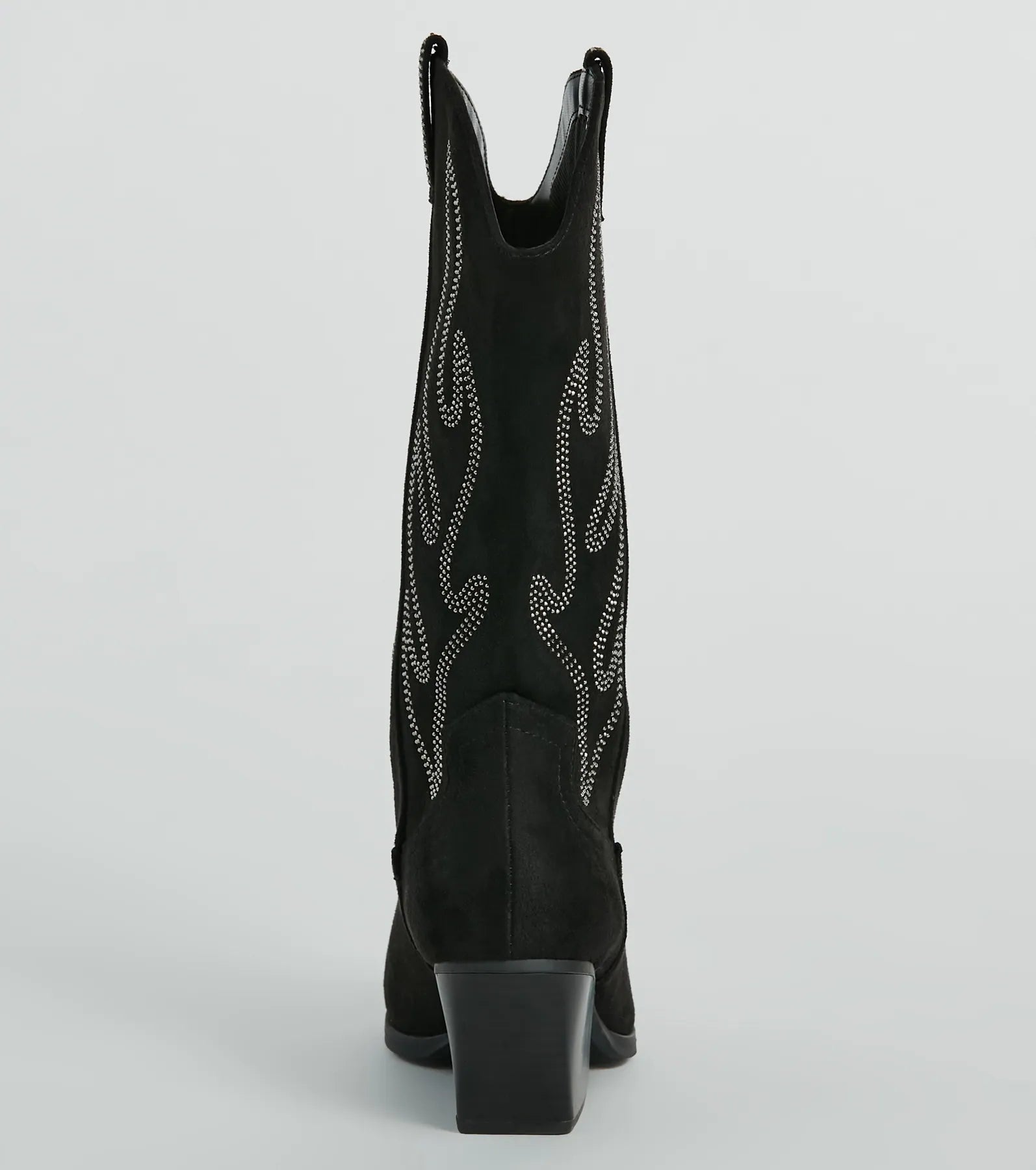 Country Cute Rhinestone Faux Suede Cowboy Boots - Image 4
