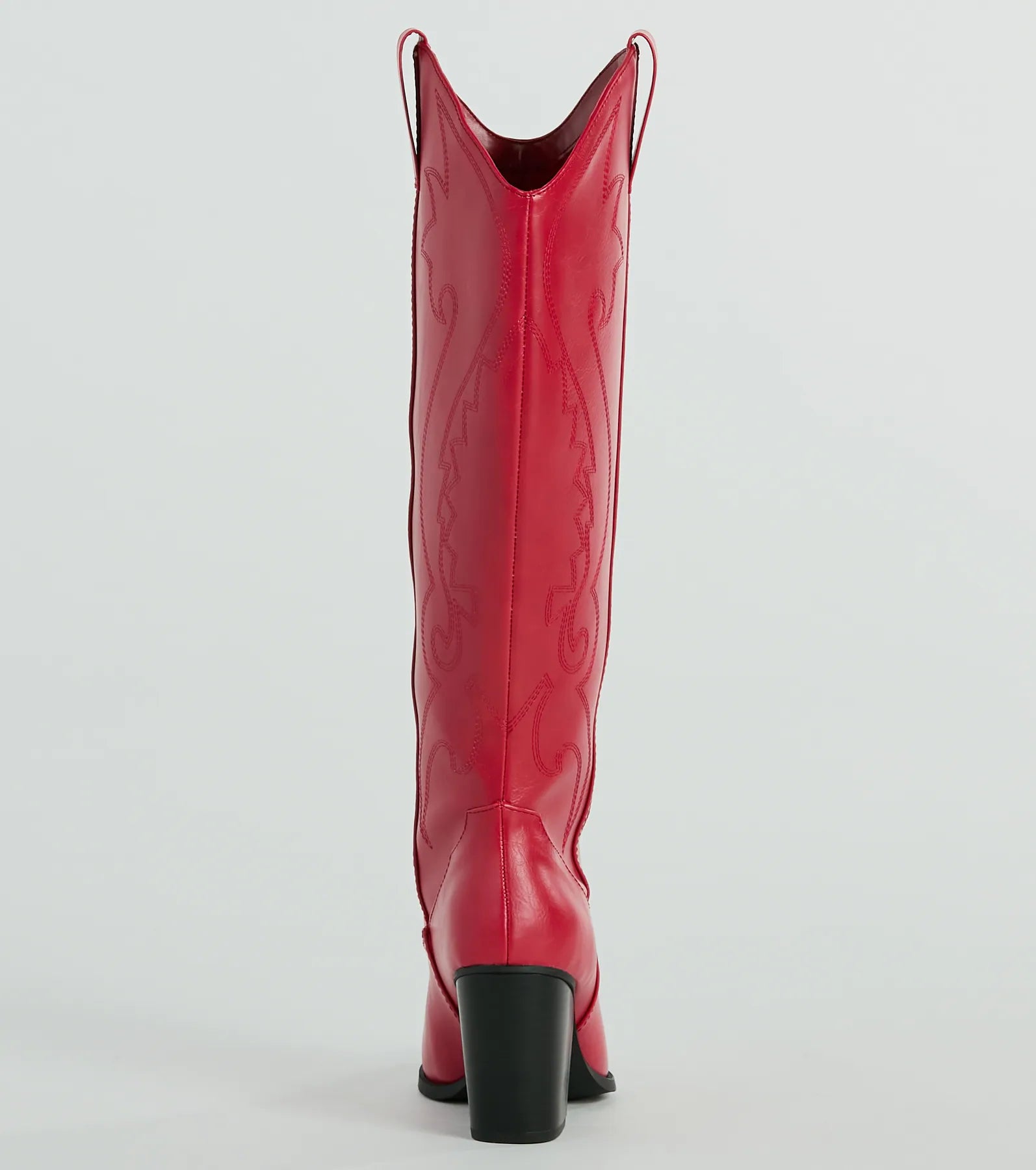 Country Era Faux Leather Under-The-Knee Cowboy Boots - Image 4