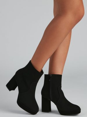 Uptown Chic Nubuck Platform Booties