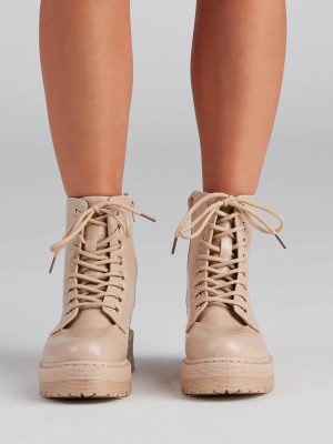 Croco Style Lug Sole Booties