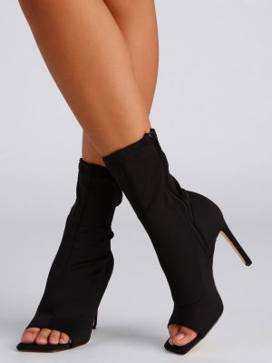 Peep Toe Stunner Stiletto Booties