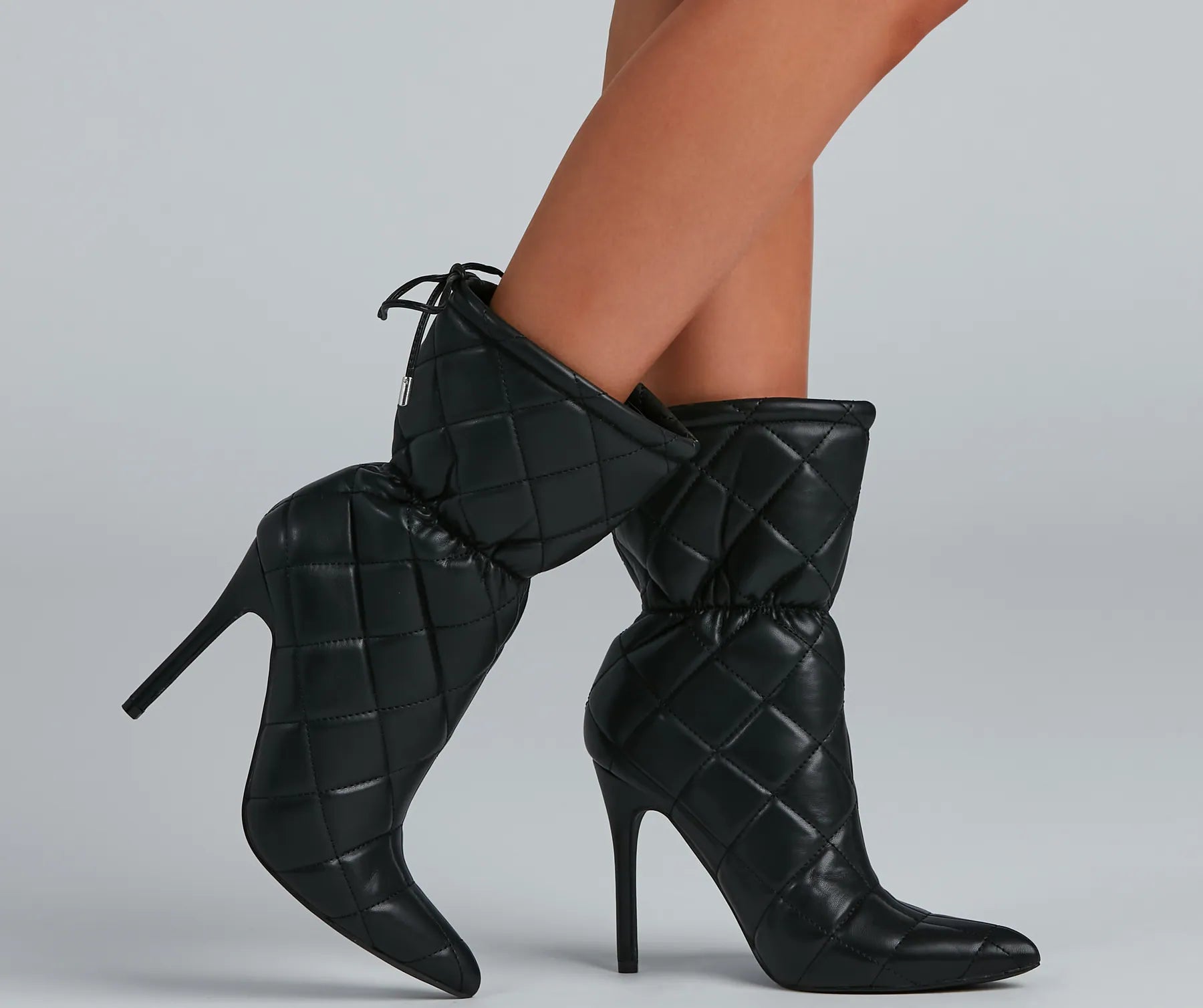 Quilted Beauty Scrunch Stiletto Booties - Image 2