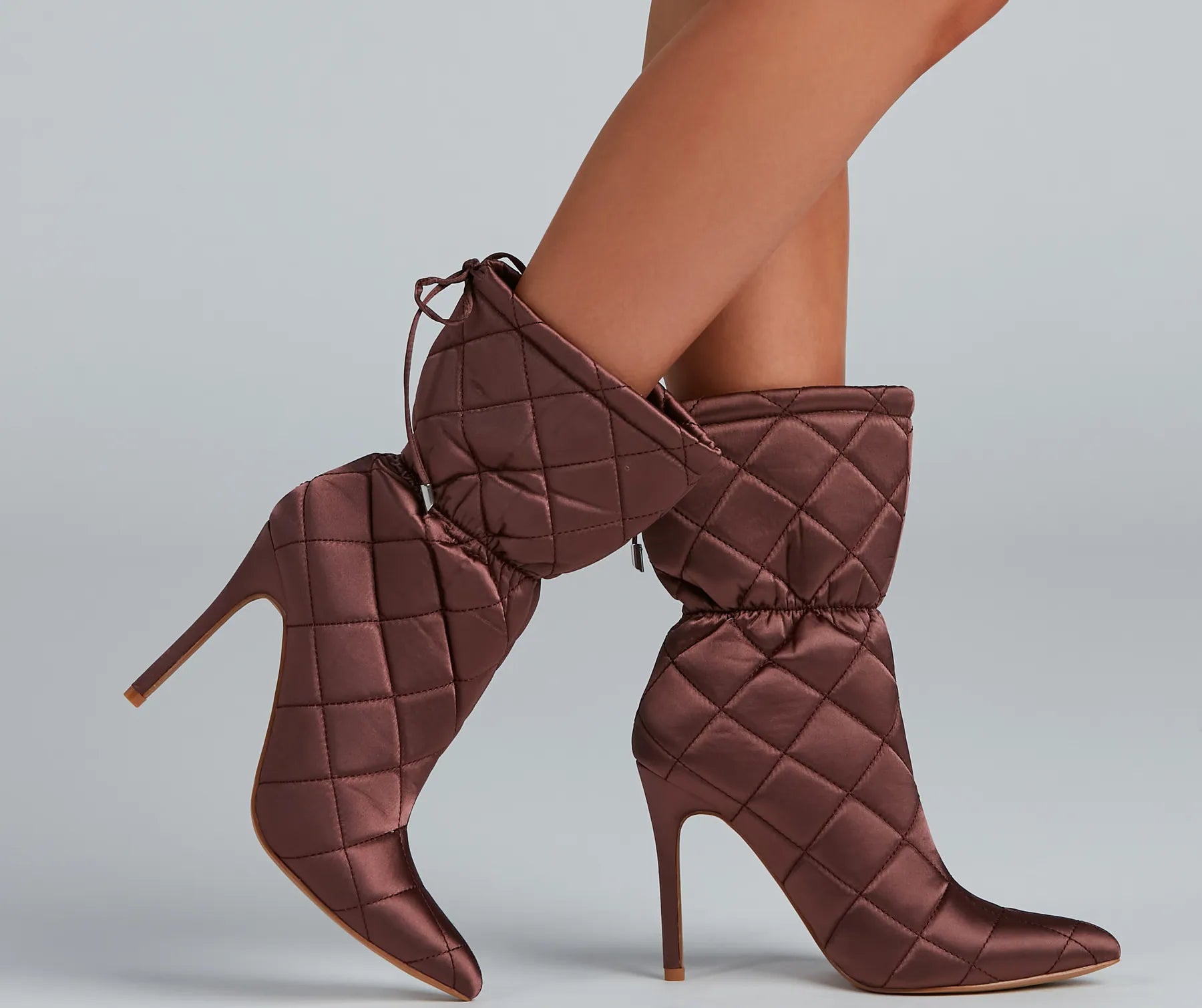 Quilted Beauty Scrunch Stiletto Booties - Image 14