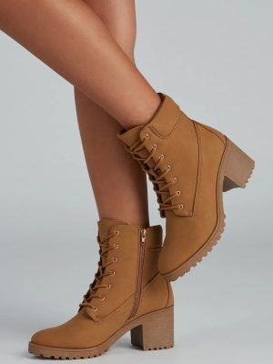 Trendy Moment Lace-Up Booties