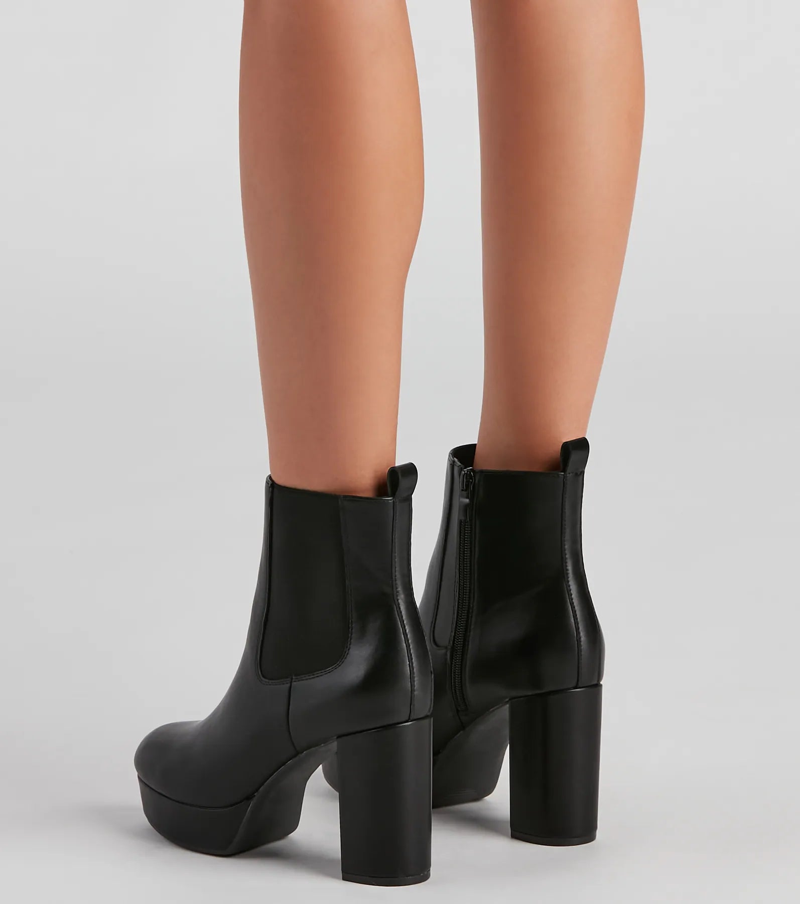 In The Details Faux Leather Platform Booties - Image 4