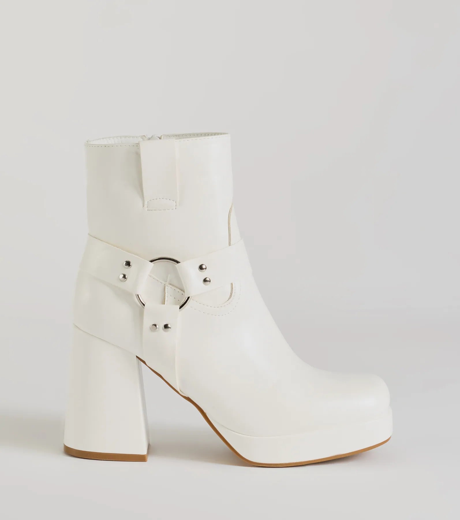Hot Girl Walk Moto Block Heel Platform Booties - Image 2