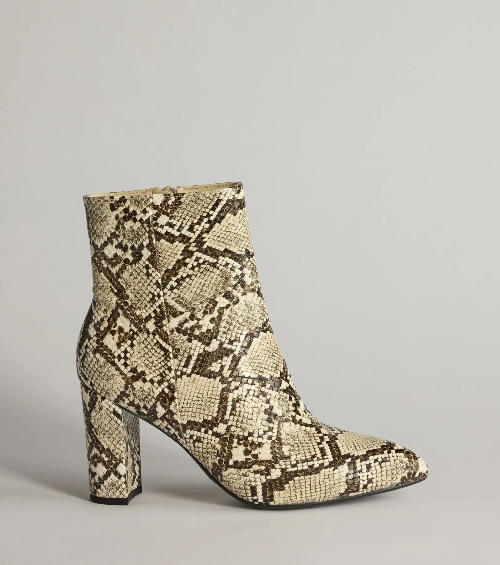 So Fierce Faux Leather Snake Print Ankle Booties - Image 2