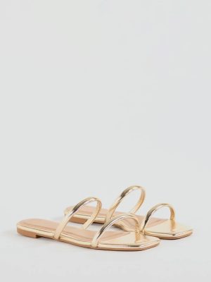 All Time Favorite Strappy Metallic Flat Sandals