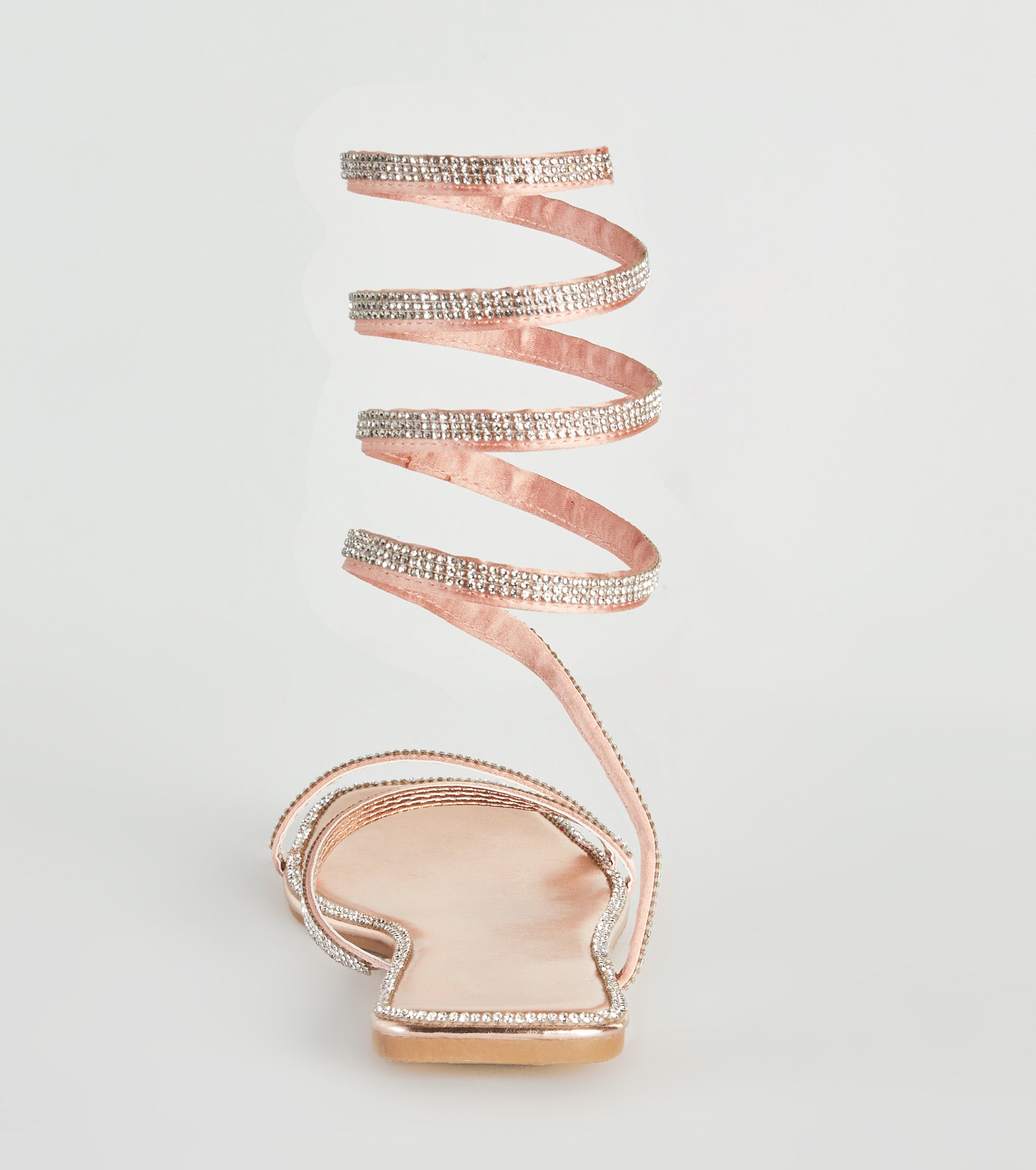 For A Spin Rhinestone Spiral Flat Sandals - Image 8