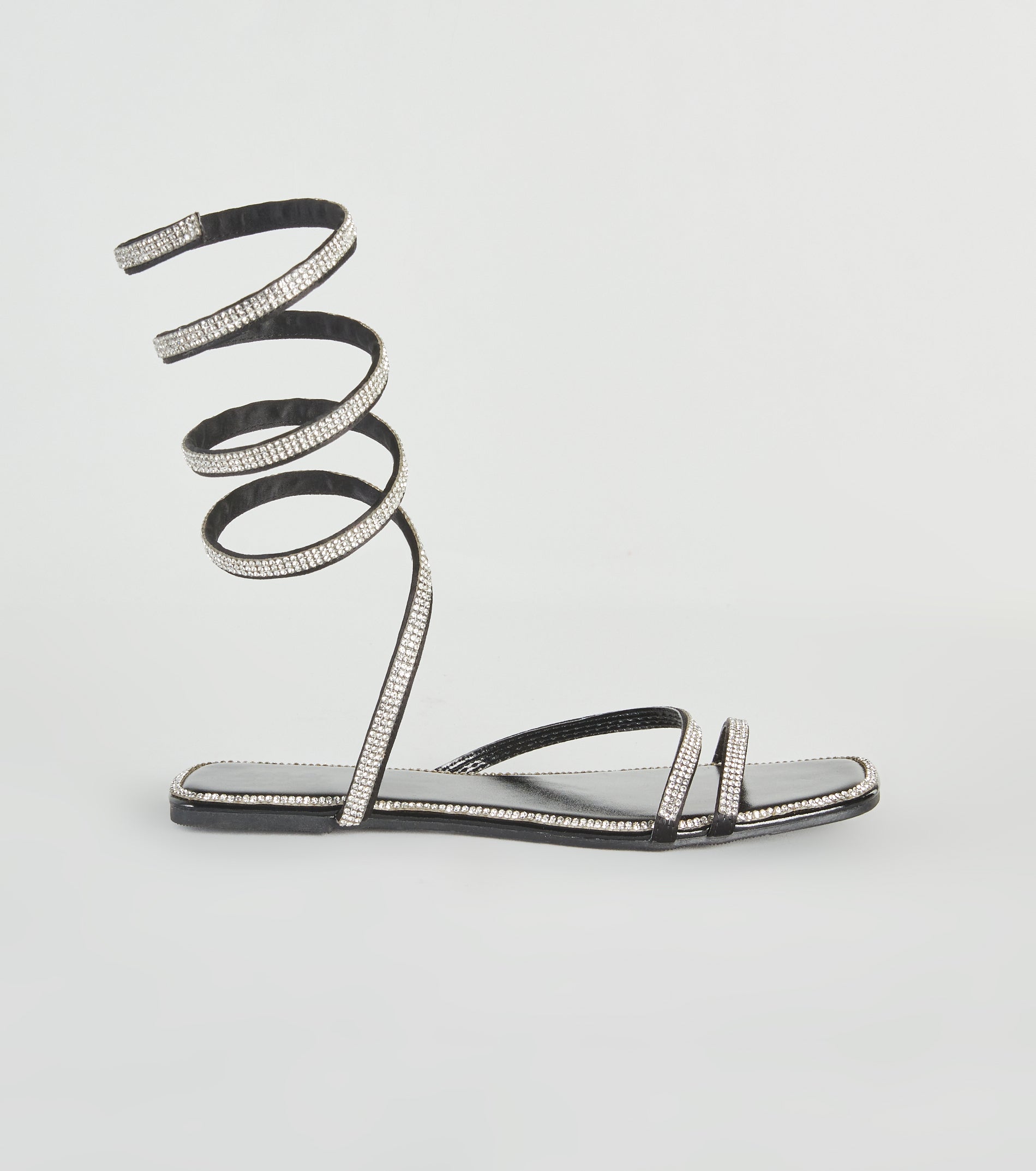 For A Spin Rhinestone Spiral Flat Sandals - Image 10