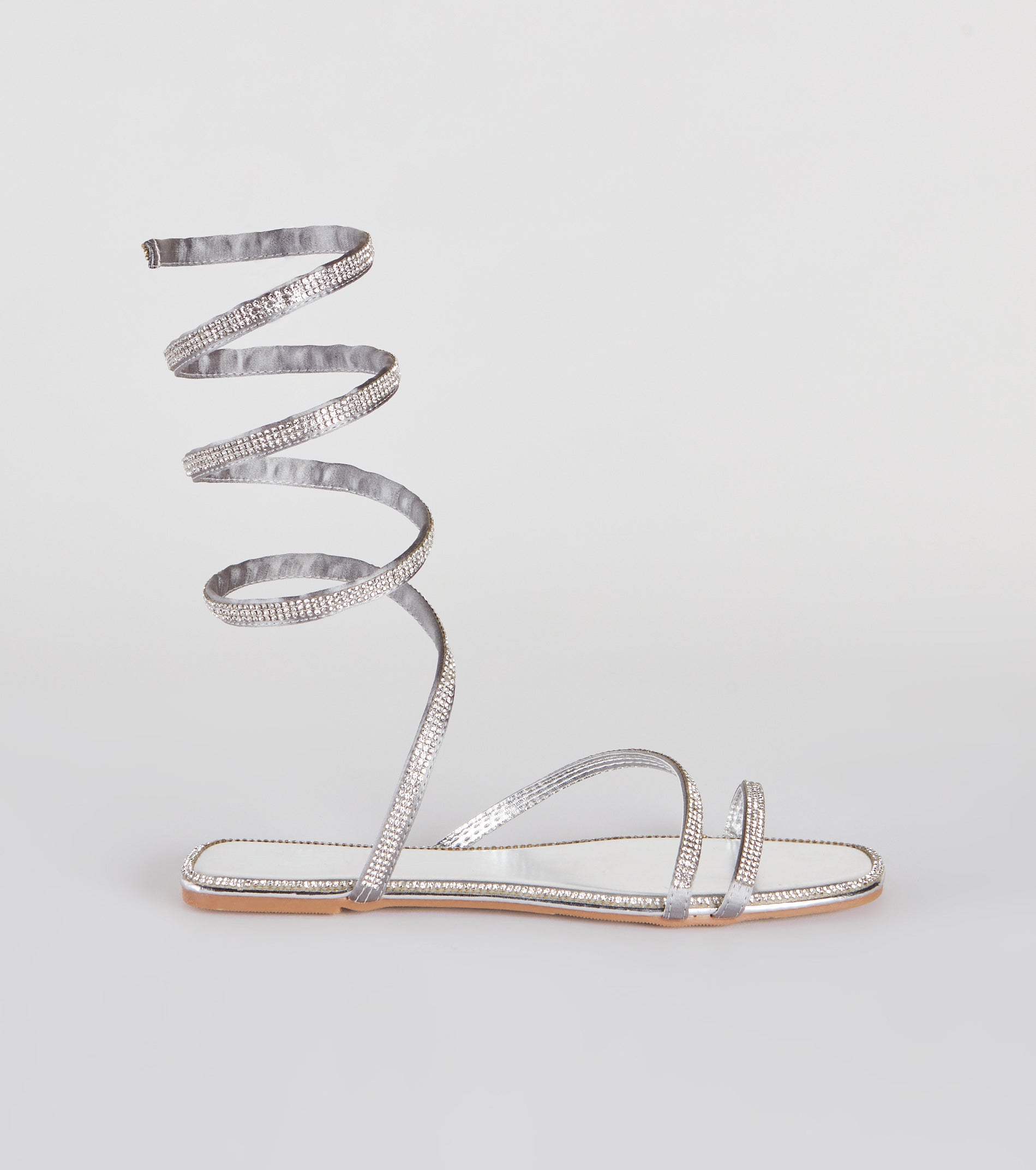 For A Spin Rhinestone Spiral Flat Sandals - Image 3