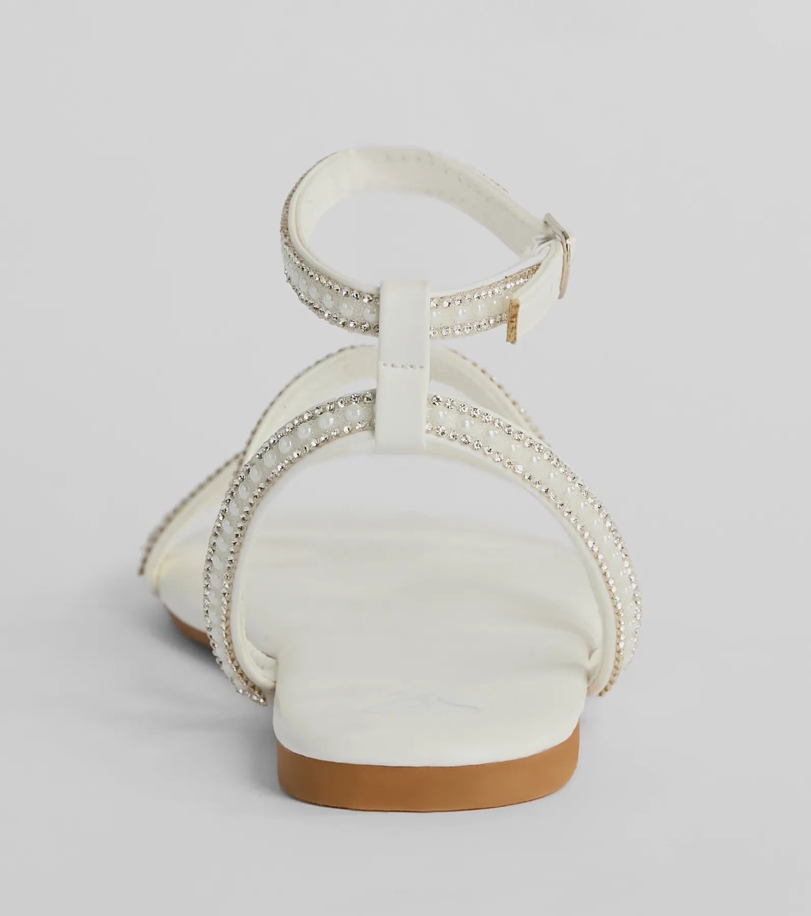 Stunning Artistry Crystal Faux Pearl Strappy Sandals - Image 4
