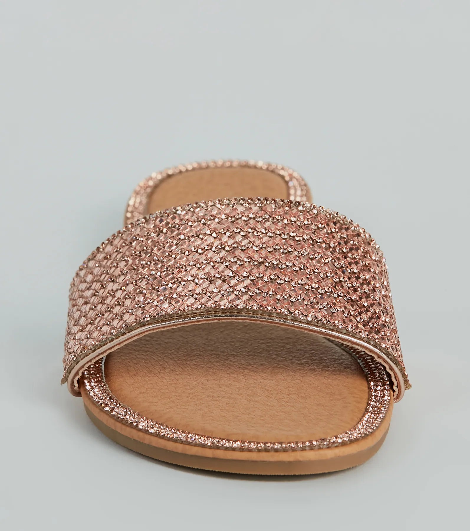 Casual Glitz Rhinestone Strap Faux Leather Sandals - Image 3
