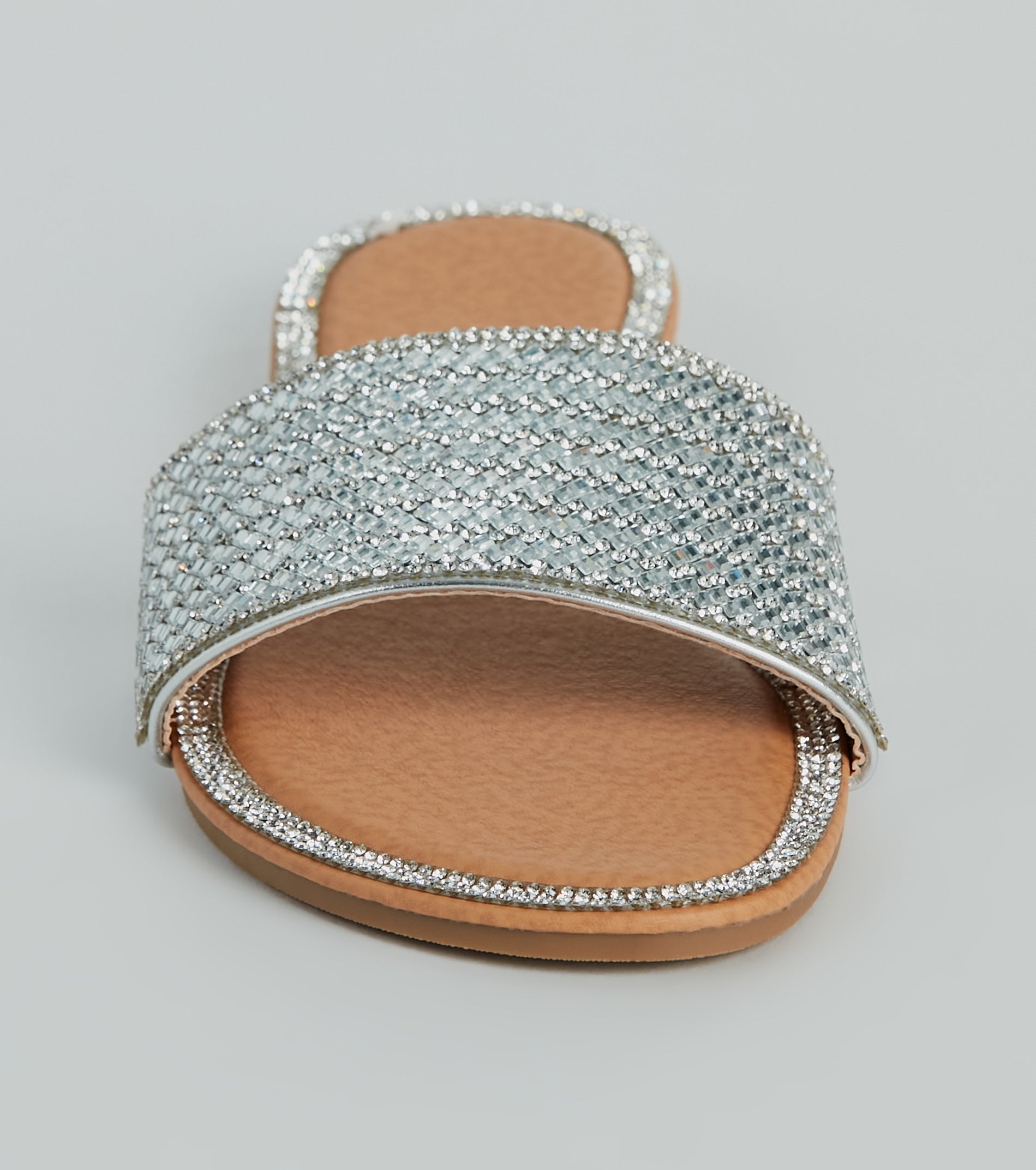 Casual Glitz Rhinestone Strap Faux Leather Sandals - Image 11