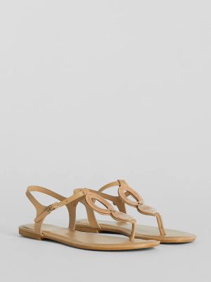 Beachy-Chic Shell Thong Strap Sandals