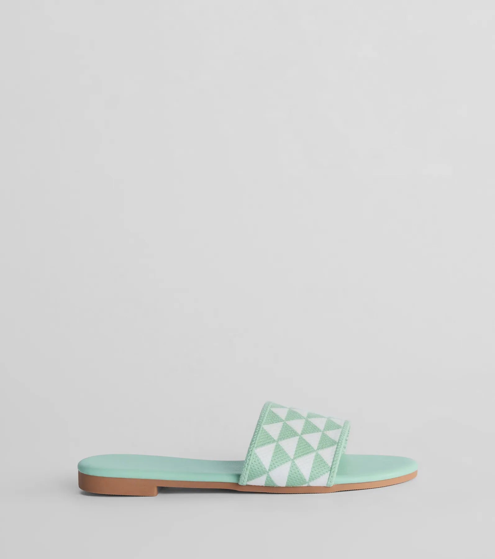 Points Of Interest Triangle Print Strap Flat Sandals - Image 2