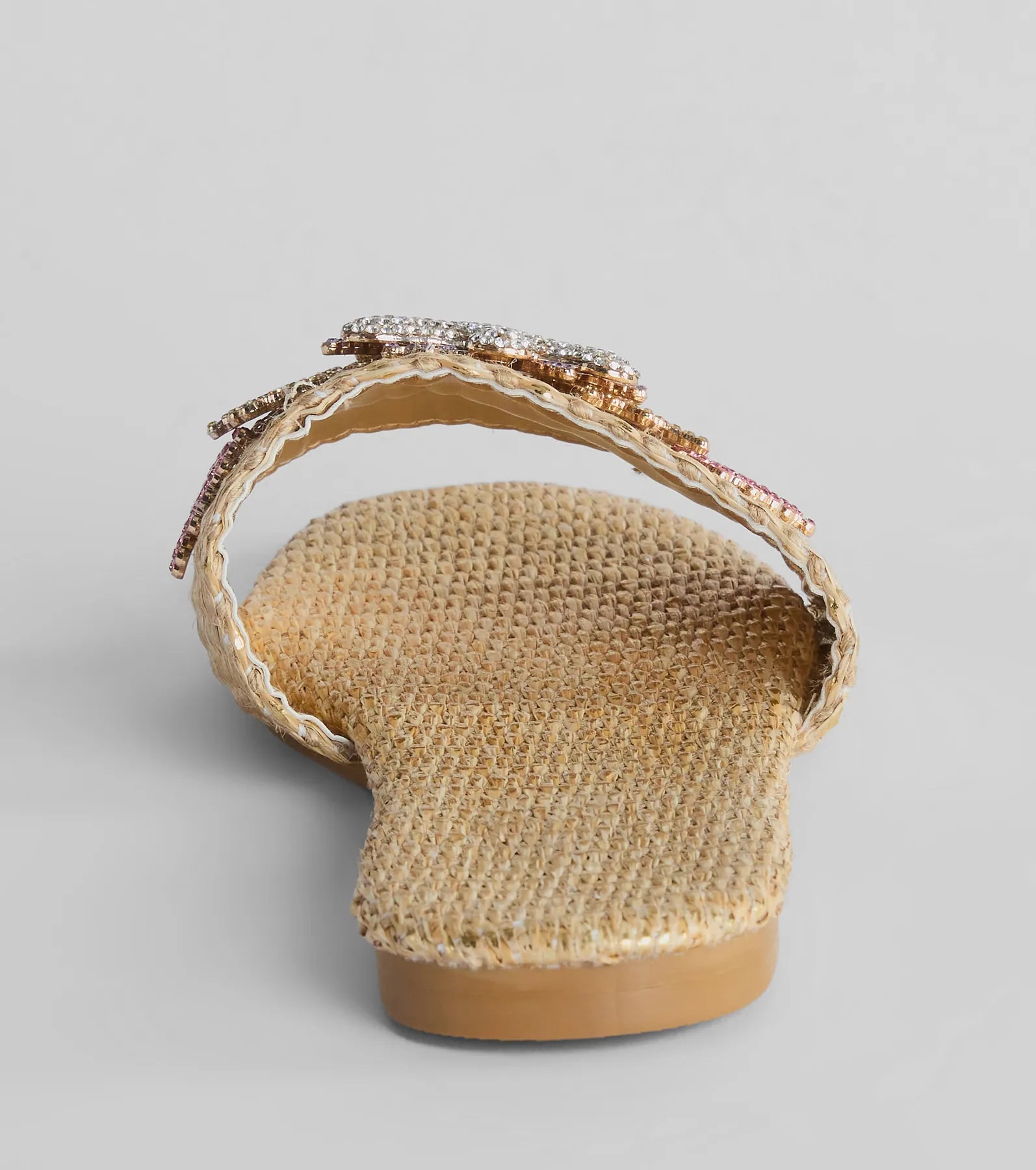 Wish On A Rhinestone Starfish Straw Flat Sandals - Image 4