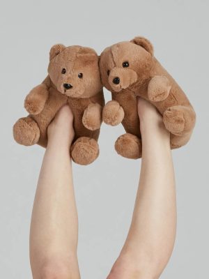Adorable Teddy Bear Plush Slippers